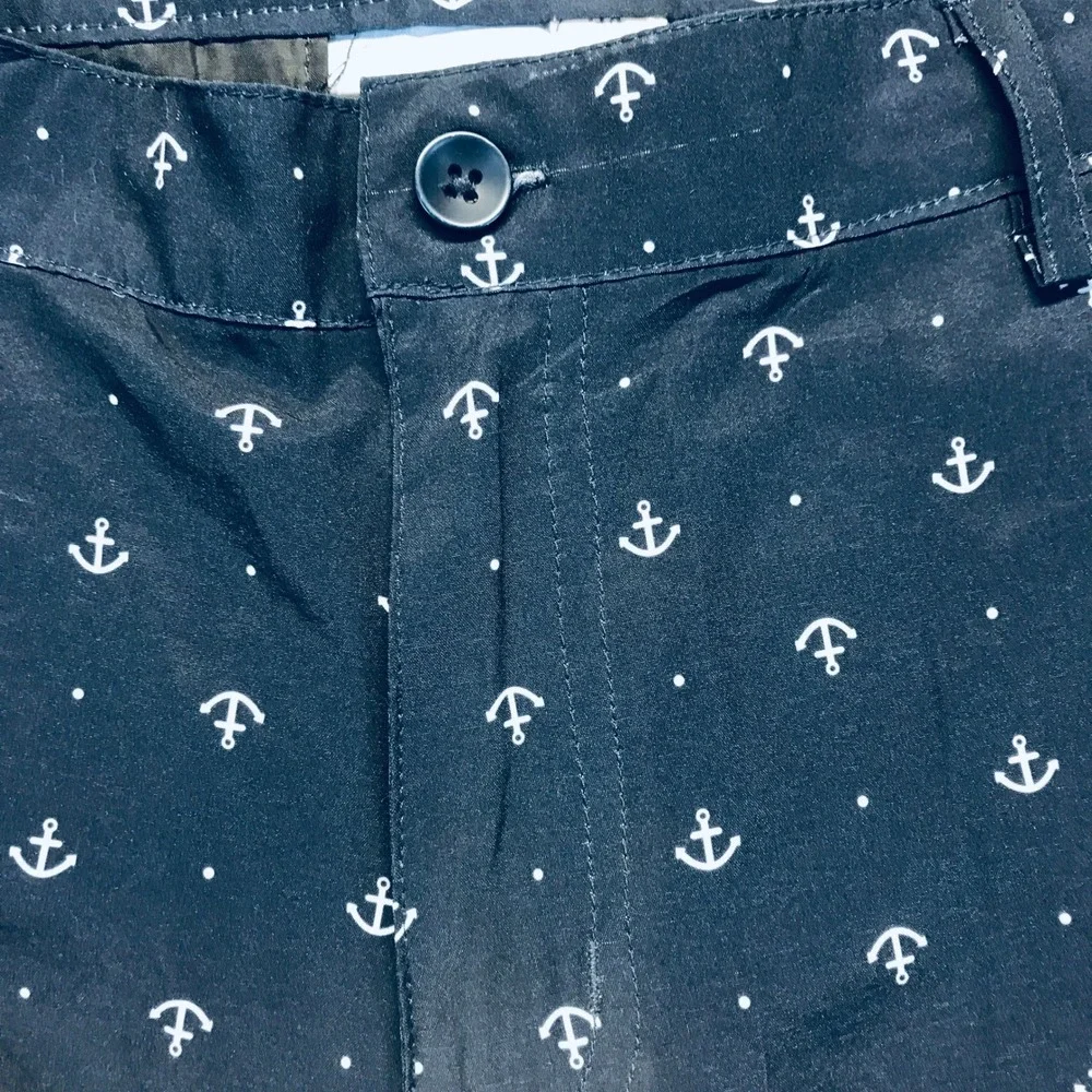 Better Unsaid Hybrid Shorts Mens 34 Navy White Anchor Stretch Excellent BUG2
